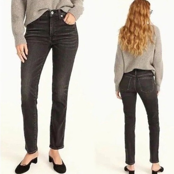 NWT J. Crew 9” Vintage Straight Leg Black Charcoal Wash Jeans AB280 Women’s 28 - Picture 5 of 6